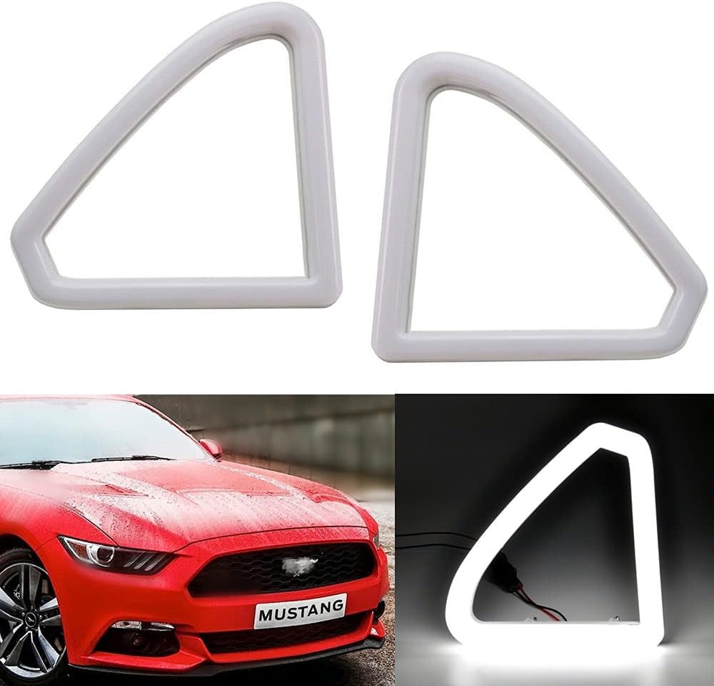 NSLUMO Front Grille DRL Led Running Lights for 2015 2016 2017 Mustang White LED Front Grille Mount Accent Daytime Lights Assembly Direct Fit for OEM Grill FR3Z8200AA