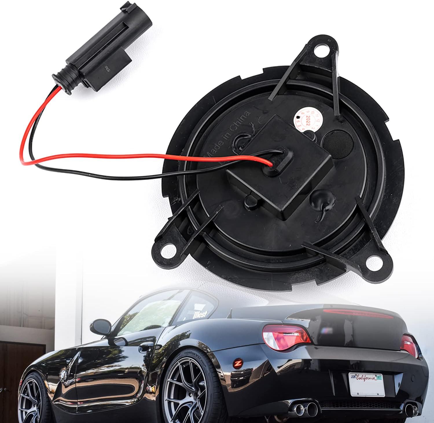 NSLUMO LED Rear Side Marker Reflector Lights Replacement for 2006 2007 2008 BW Z4 E85 E86 LCI, Red Led Bumper Reflector Signal Parking Light Assembly Replace OEM Sidemarker Lamps Smoked Lens
