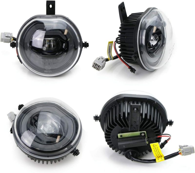 Mini DRL Led Fog Light Kit LED Halo Fog Lights Daytime Running Parking Lamp Compatible with Mini-Cooper F56 F55 13-18 F54 Clubman & F57 Cabrio 14-18 Super Bright Led Round Fog Lights with Halo Ring