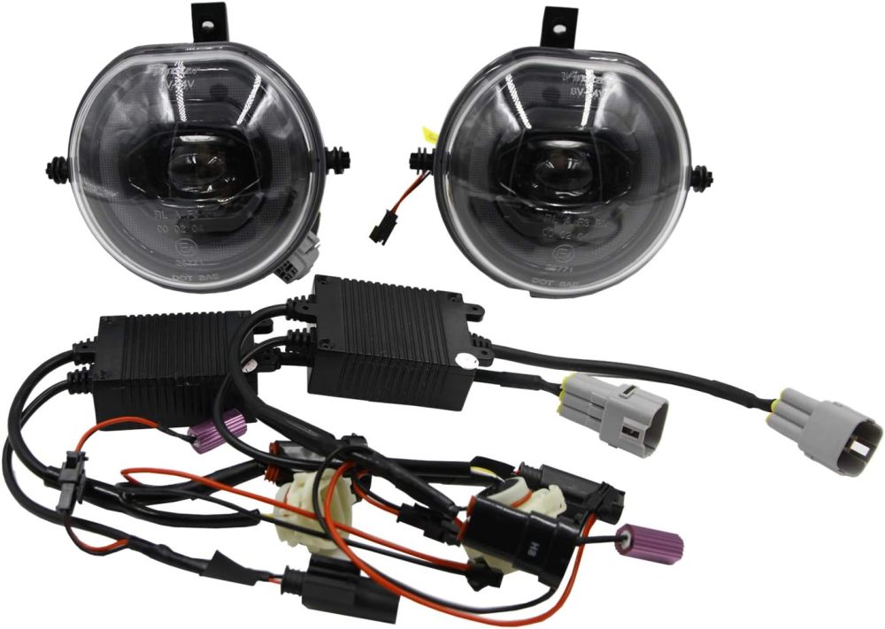 Mini DRL Led Fog Light Kit LED Halo Fog Lights Daytime Running Parking Lamp Compatible with Mini-Cooper F56 F55 13-18 F54 Clubman & F57 Cabrio 14-18 Super Bright Led Round Fog Lights with Halo Ring