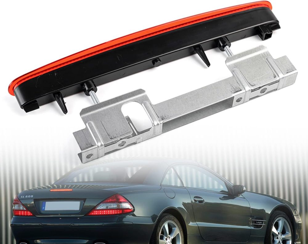 NSLUMO Led Third Brake Light Replacement for Mercedes R230 SL-Class 2007-2012 Benz SL550 AMG 2003-2006 SL500 SL55 AMG Red LED 3rd Brake Center High Mount Stop Lamp Red Lens CHMSL 923-278