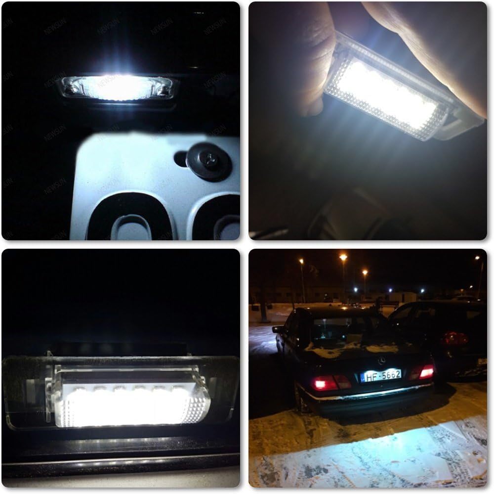 NSLUMO LED License Plate Bulb for AMG Rear Tag License Plate Tail Lamp White For Mercedes Ben-z W210 W202 E300 E55 C230 C43 AMG Canbus Car Styling Assembly Replacement Kit
