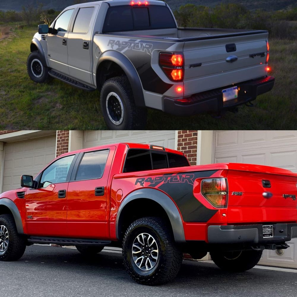 NSLUMO Led Third Brake Light for 09-14 F150 Rap'tor LED 3rd Brake Light Smoked Lens White Red Rear Center High Mount Stop Lamp Rear Cab Cargo Light Replacement CHMSL