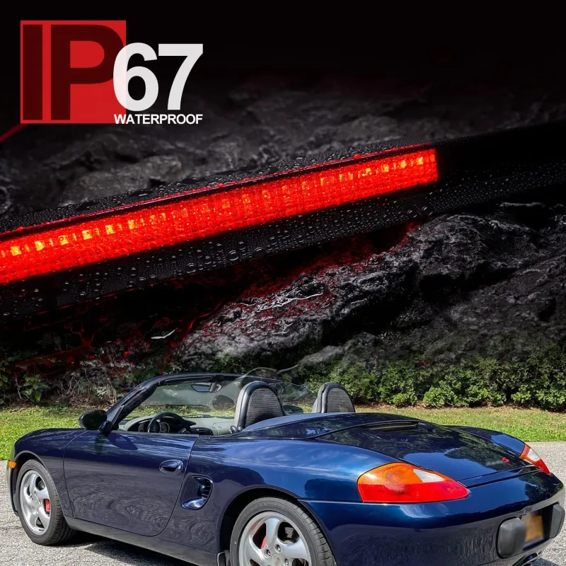 NSLUMO Led Third Brake Light Replacement for Porsche Box'ster 986 Coupe/Convertible 1997-2004 Red LED Trunk Lid 3rd Brake Center High Mount Stop Lamp Smoked Lens CHMSL