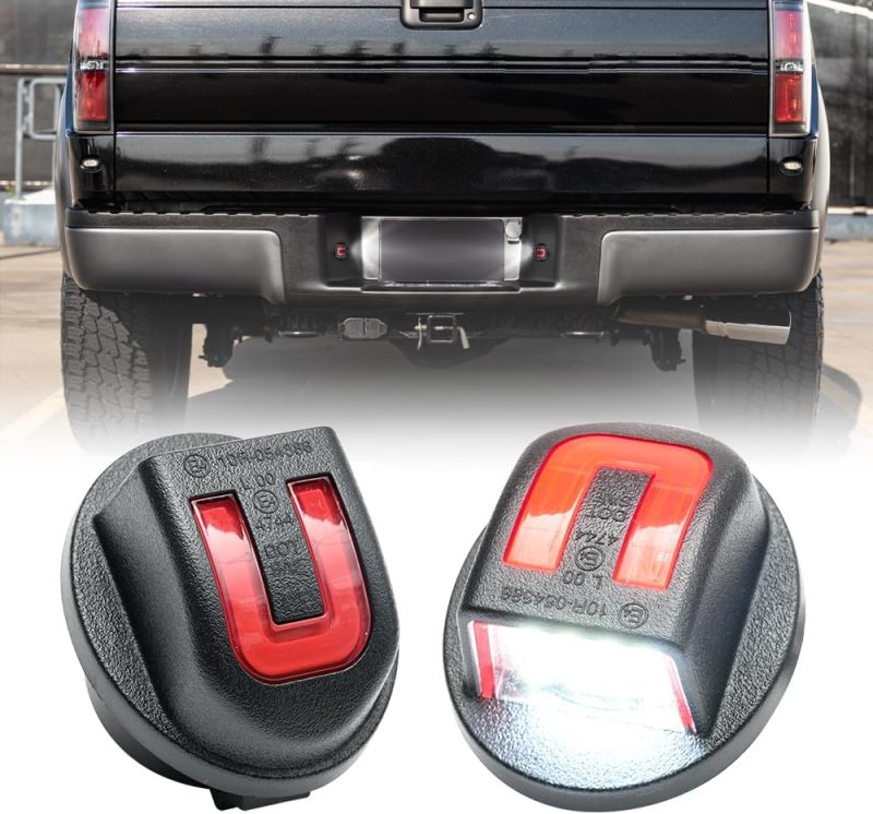 NSLUMO Red OLED Tube Lamp LED License Plate Light Replacement for F'ord F150 F250 F350 F450 F550 Ranger Excursion Bronco Explorer 2PCS Xenon White Tag Number Light Kit