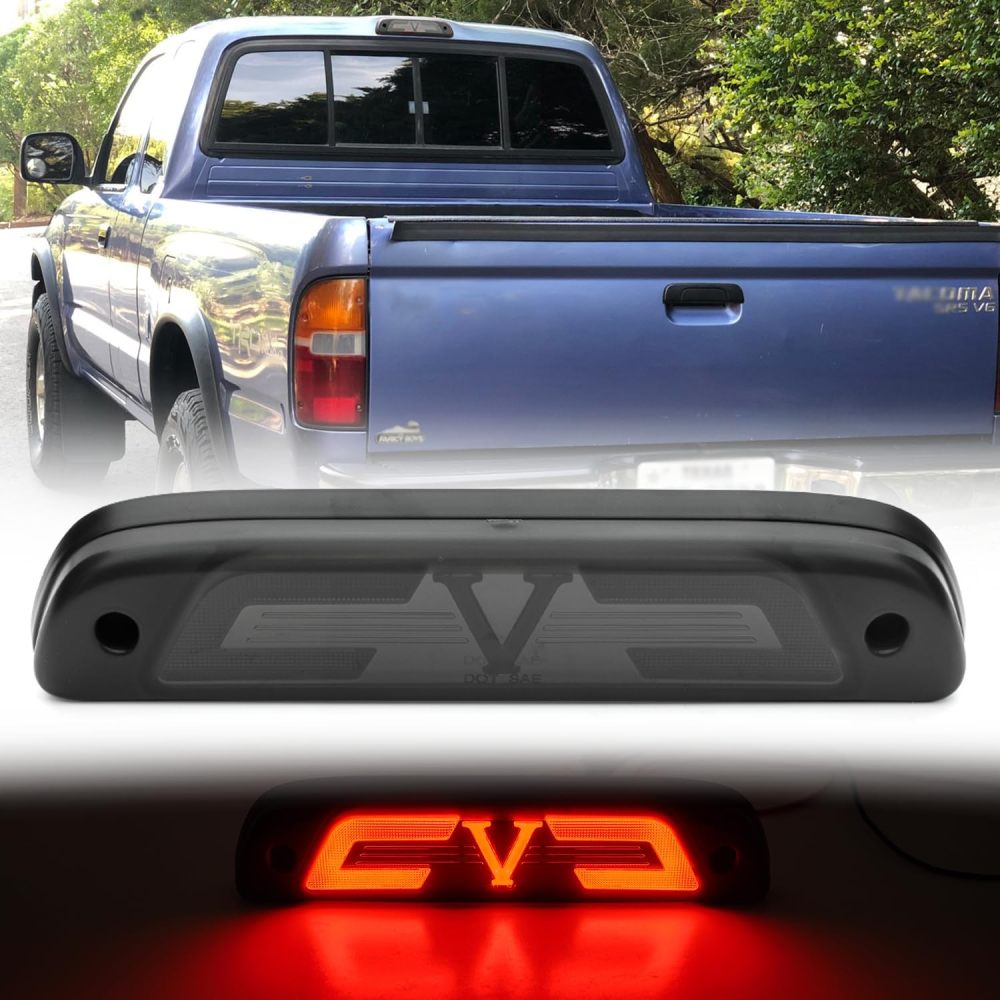 NSLUMO Led Third Brake Light Replacement for To-yo-ta 1995-2015 Tacoma, 2016-2023 Tacoma Access Cab N300 LED 3rd Brake Center High Mount Stop Lamp Smoked Lens Red CHMSL 8157004030