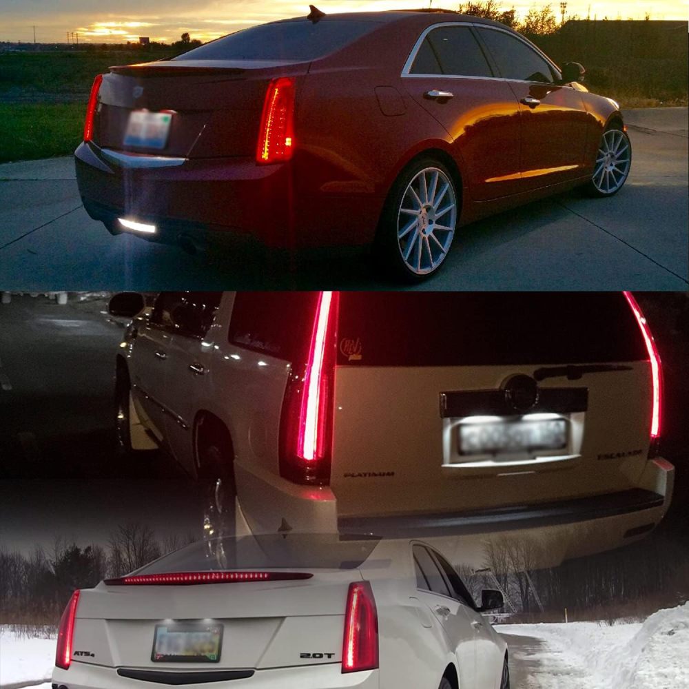 NSLUMO LED License Plate Light Assembly for 2015-up Ca'dillac Escalade ATS Yukon Chevy Suburban Malibu Equinox OEM Replacement 6000K Xenon White 18-SMD Canbus Led Tag Light