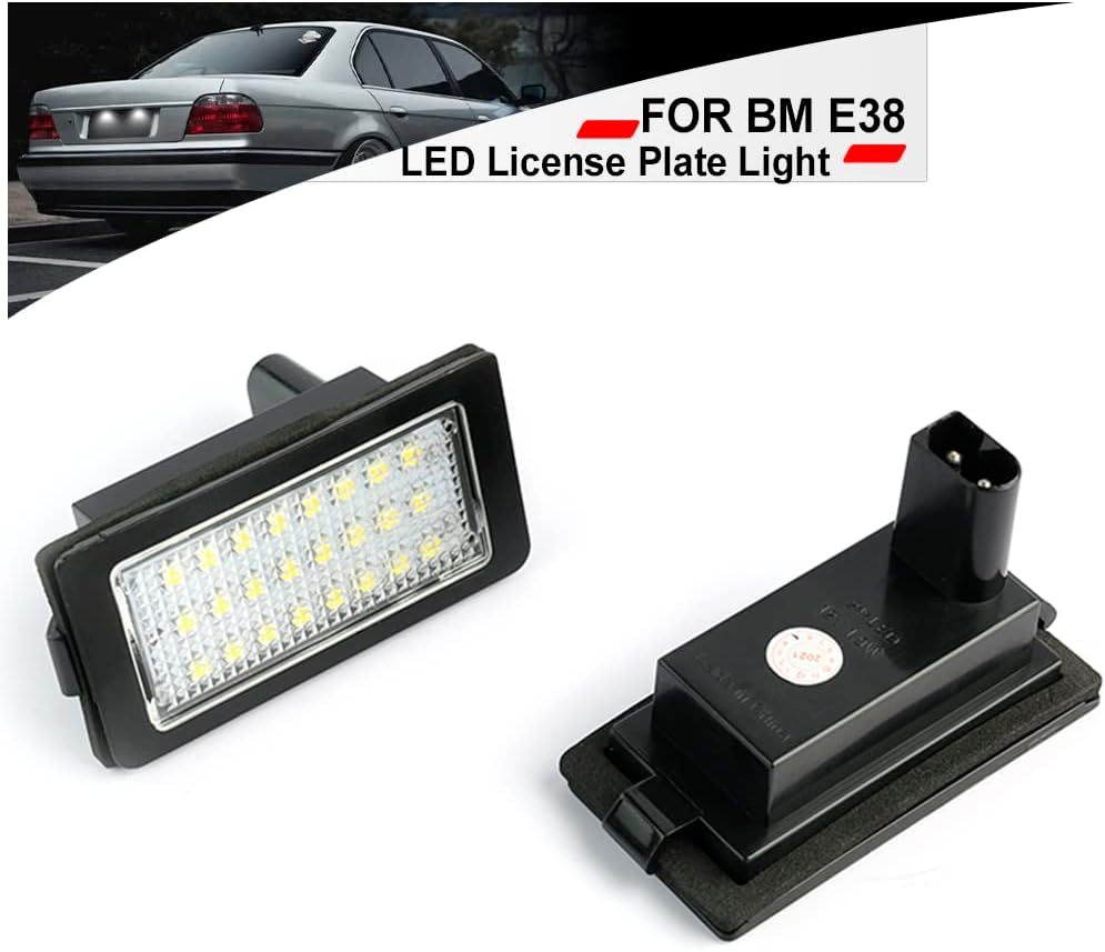 LED License Plate Bulb Replacement for E38 Error Free 18 LED License Number Plate Tail Light Assembly for BW E38 7 series 740i 740Li 750i 750Li 1995-2001
