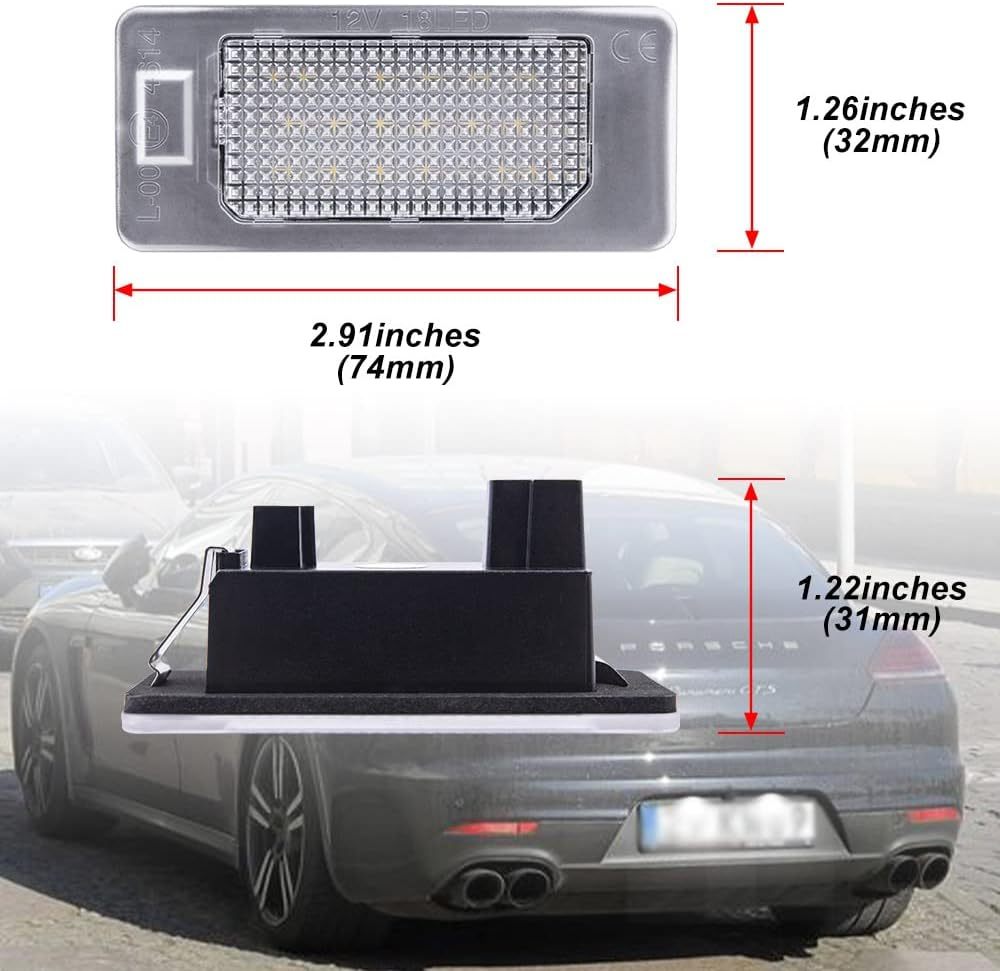 NSLUMO LED License Plate Lights for Porsche Panamera 970 Xenon White Led Number License Plate Lamps Bulb OEM Replacement Canbus Error Free