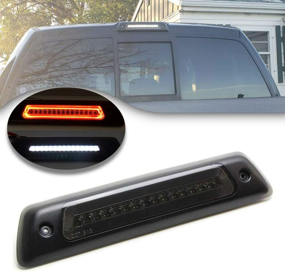 NSLUMO Led Third Brake Light for 09-14 F150 Rap'tor LED 3rd Brake Light Smoked Lens White Red Rear Center High Mount Stop Lamp Rear Cab Cargo Light Replacement CHMSL