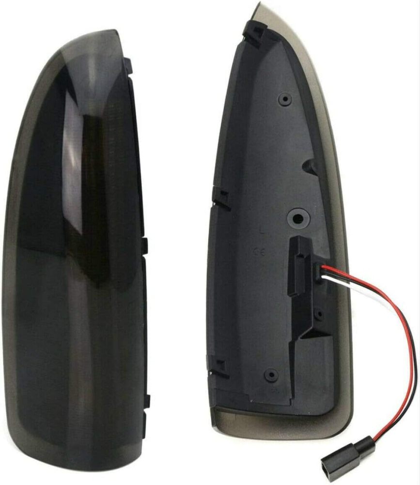 NSLUMO LED Side Mirror Marker Lights for 2003-2007 F250 F350 F450 F550 F650 Super Duty LED Mirror Side Marker White Running Lights with AmberTurn Signal Switchback Smoked Lens