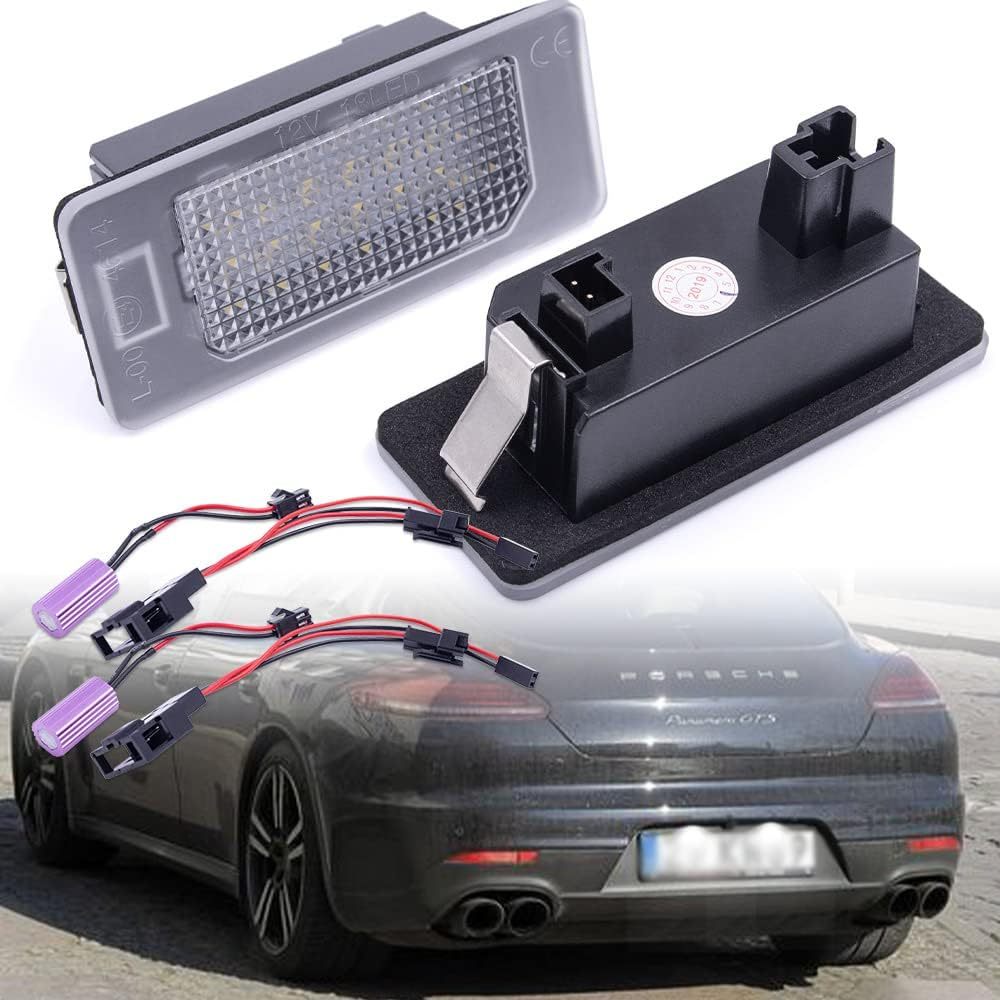 NSLUMO LED License Plate Lights for Porsche Panamera 970 Xenon White Led Number License Plate Lamps Bulb OEM Replacement Canbus Error Free