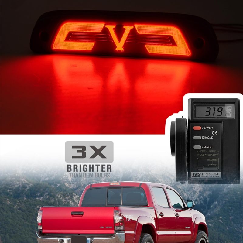 NSLUMO Led Third Brake Light Replacement for To-yo-ta 1995-2015 Tacoma, 2016-2023 Tacoma Access Cab N300 LED 3rd Brake Center High Mount Stop Lamp Smoked Lens Red CHMSL 8157004030