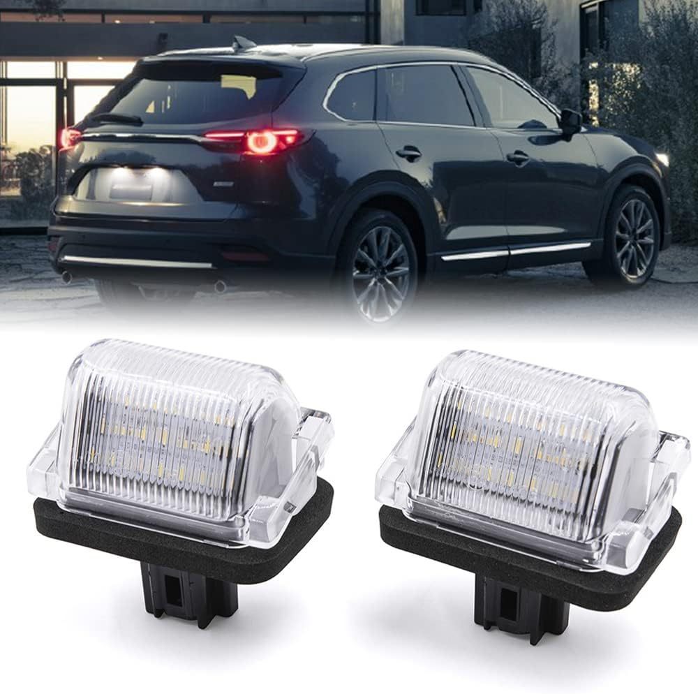 NSLUMO LED License Plate Light Assembly for Mazda CX9 CX-9 TB Mazda5, OEM Fit Replacement White 18-SMD Number Plate Led Tag Light
