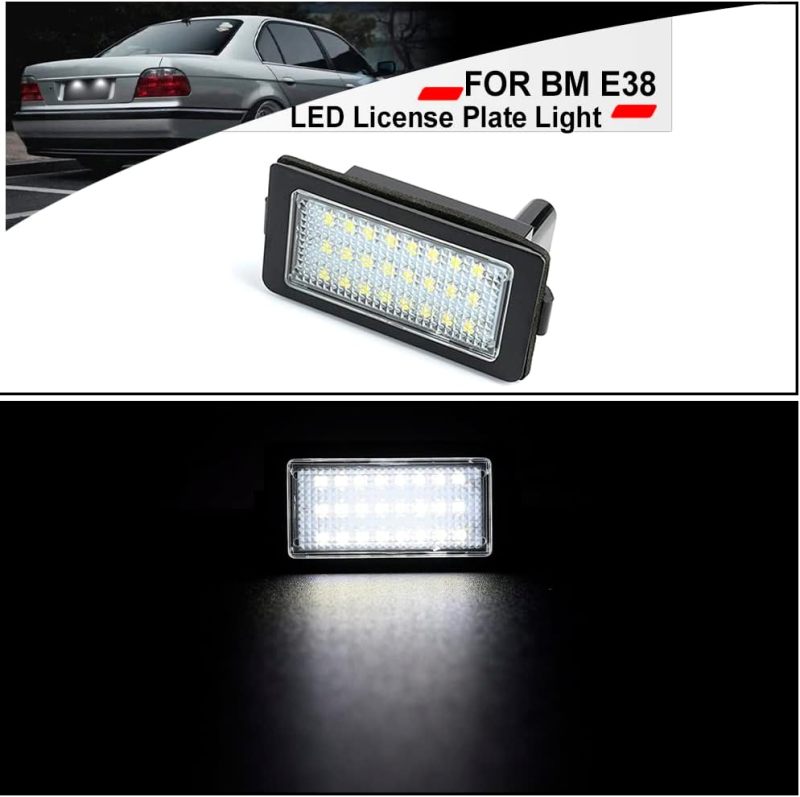 LED License Plate Bulb Replacement for E38 Error Free 18 LED License Number Plate Tail Light Assembly for BW E38 7 series 740i 740Li 750i 750Li 1995-2001