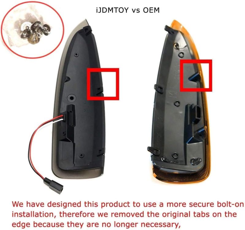 NSLUMO LED Side Mirror Marker Lights for 2003-2007 F250 F350 F450 F550 F650 Super Duty LED Mirror Side Marker White Running Lights with AmberTurn Signal Switchback Smoked Lens