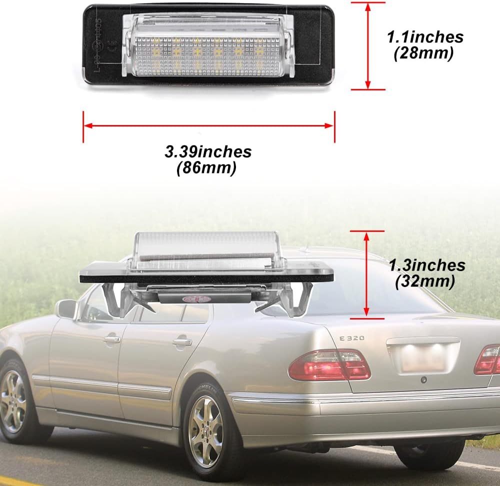 NSLUMO LED License Plate Bulb for AMG Rear Tag License Plate Tail Lamp White For Mercedes Ben-z W210 W202 E300 E55 C230 C43 AMG Canbus Car Styling Assembly Replacement Kit