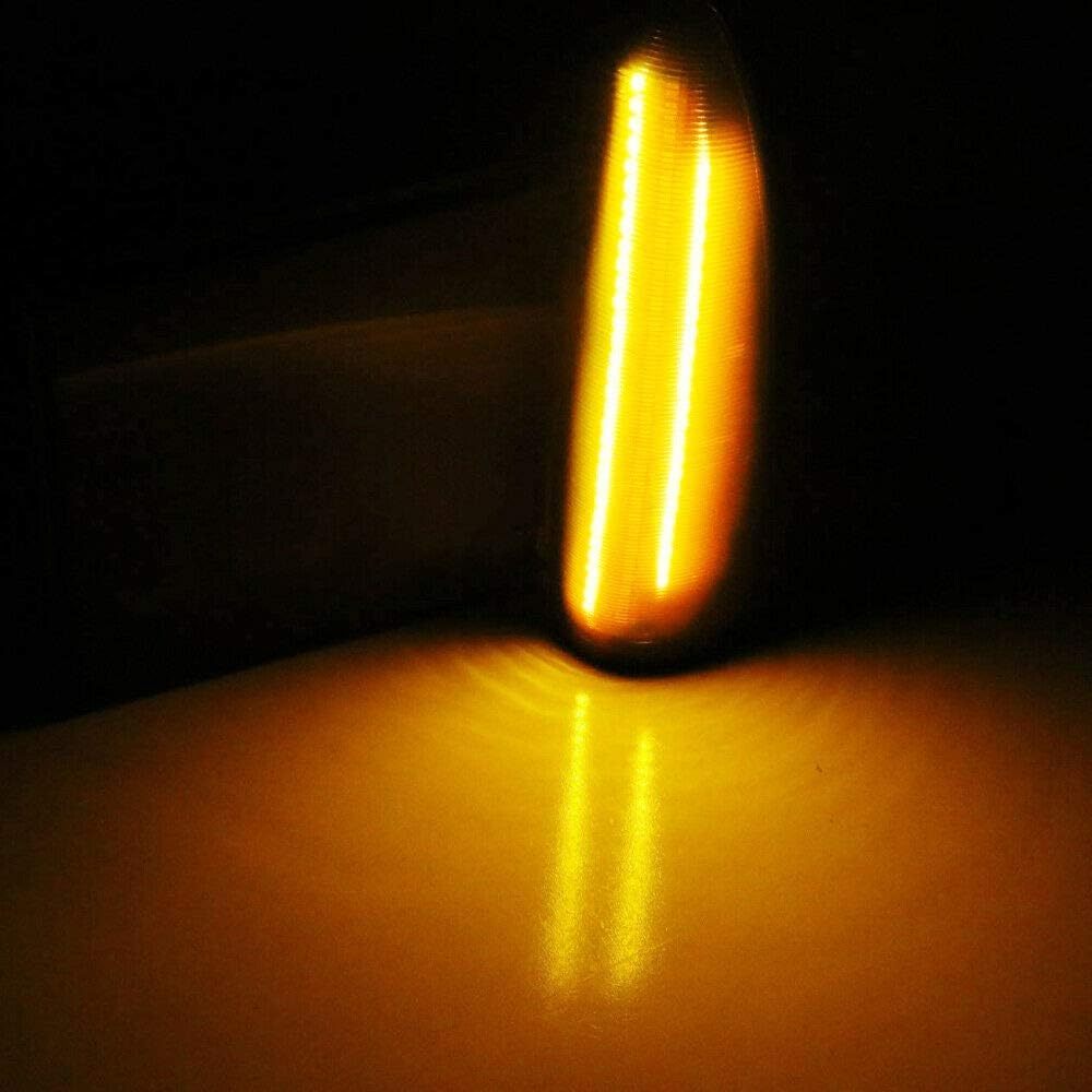 NSLUMO LED Side Mirror Marker Lights for 2003-2007 F250 F350 F450 F550 F650 Super Duty LED Mirror Side Marker White Running Lights with AmberTurn Signal Switchback Smoked Lens