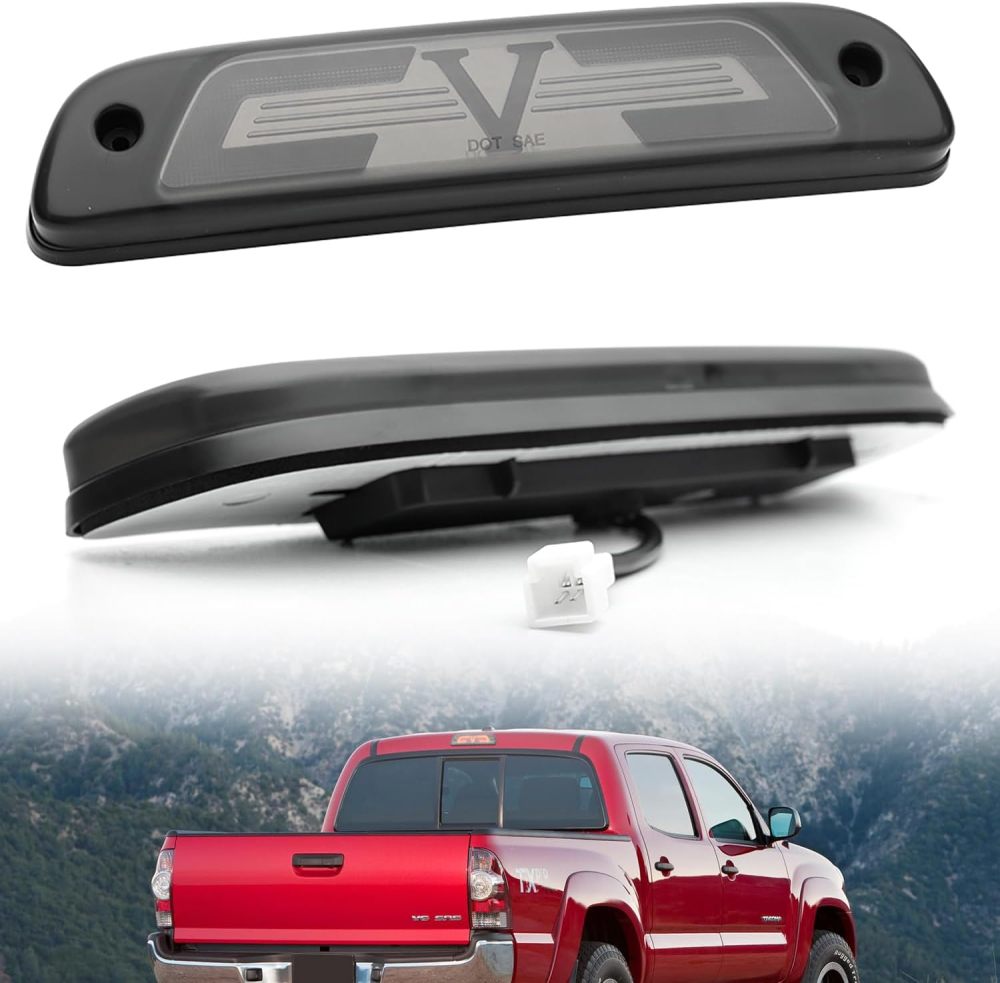 NSLUMO Led Third Brake Light Replacement for To-yo-ta 1995-2015 Tacoma, 2016-2023 Tacoma Access Cab N300 LED 3rd Brake Center High Mount Stop Lamp Smoked Lens Red CHMSL 8157004030