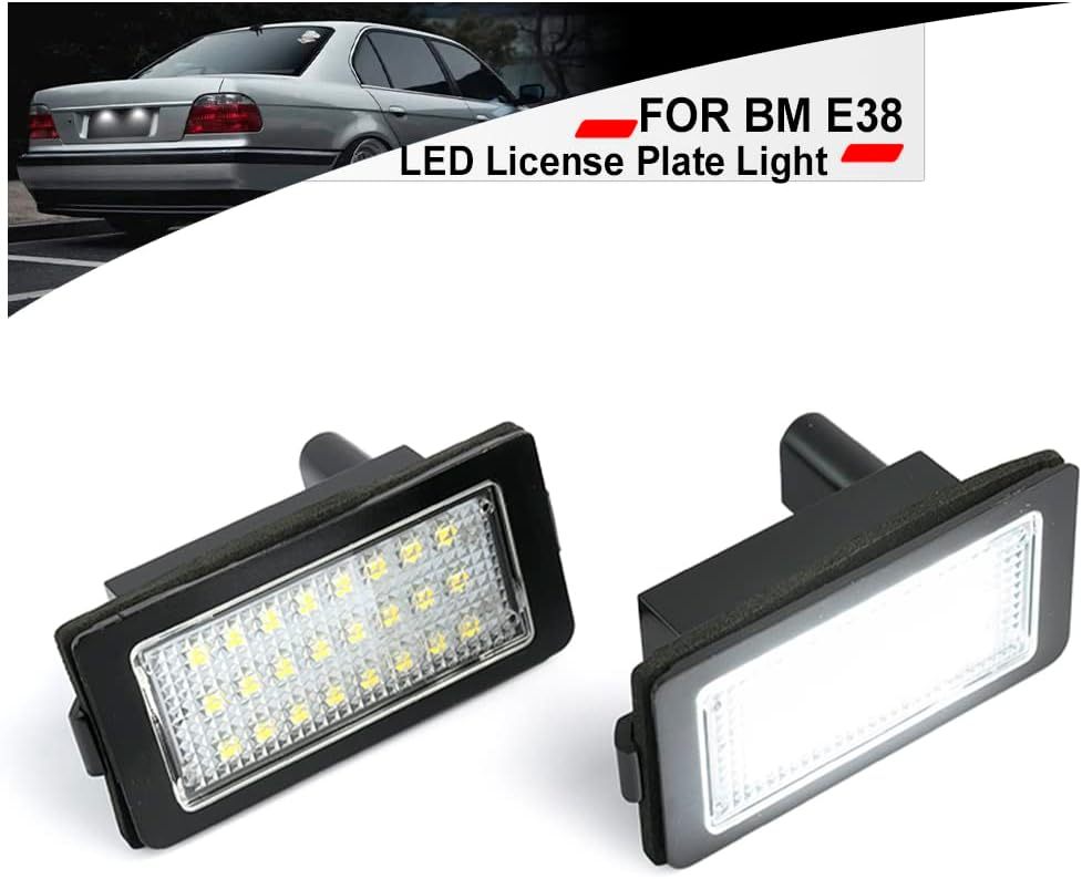 LED License Plate Bulb Replacement for E38 Error Free 18 LED License Number Plate Tail Light Assembly for BW E38 7 series 740i 740Li 750i 750Li 1995-2001