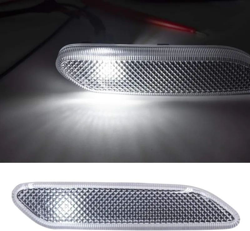 NSLUMO Front Fender White Led Side Marker Lights Compatible with 11-16 MINI R60 Countryman R61 Paceman Clear Lens Side Light Housing w/White T10 5-SMD LED Bulbs OEM Sidemarker Replacement