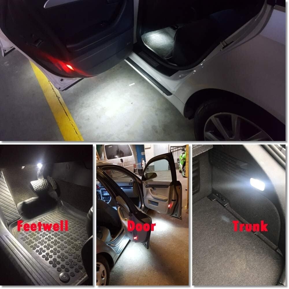 LED Courtesy Door Projector Light Replacement for Audi A3 A4 A5 A6 A7 S3 S4 S5 S6 S7 Q5 Q7 TT, VW, Porsche, 18-SMD White/Red/Blue