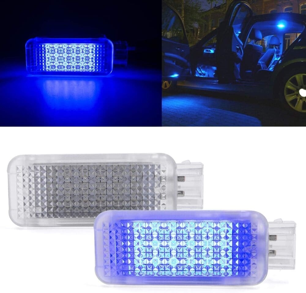 LED Courtesy Door Projector Light Replacement for Audi A3 A4 A5 A6 A7 S3 S4 S5 S6 S7 Q5 Q7 TT, VW, Porsche, 18-SMD White/Red/Blue