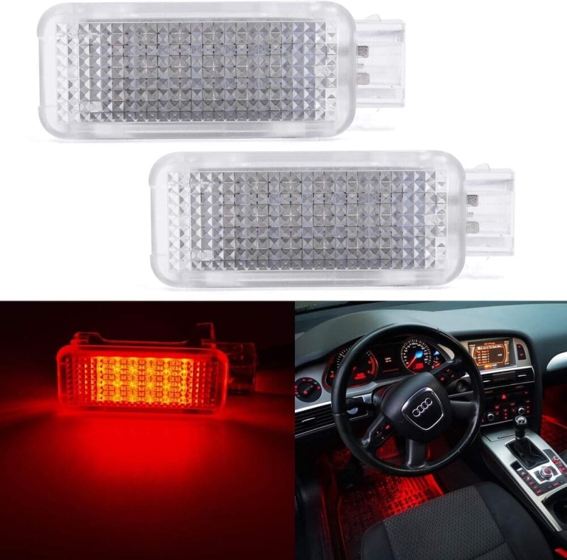 LED Courtesy Door Projector Light Replacement for Audi A3 A4 A5 A6 A7 S3 S4 S5 S6 S7 Q5 Q7 TT, VW, Porsche, 18-SMD White/Red/Blue