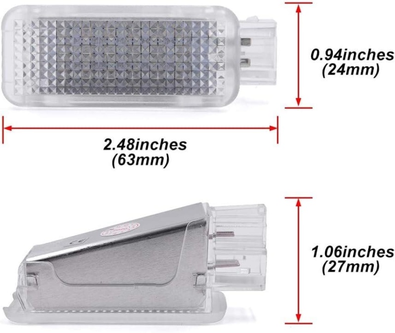 LED Courtesy Door Projector Light Replacement for Audi A3 A4 A5 A6 A7 S3 S4 S5 S6 S7 Q5 Q7 TT, VW, Porsche, 18-SMD White/Red/Blue