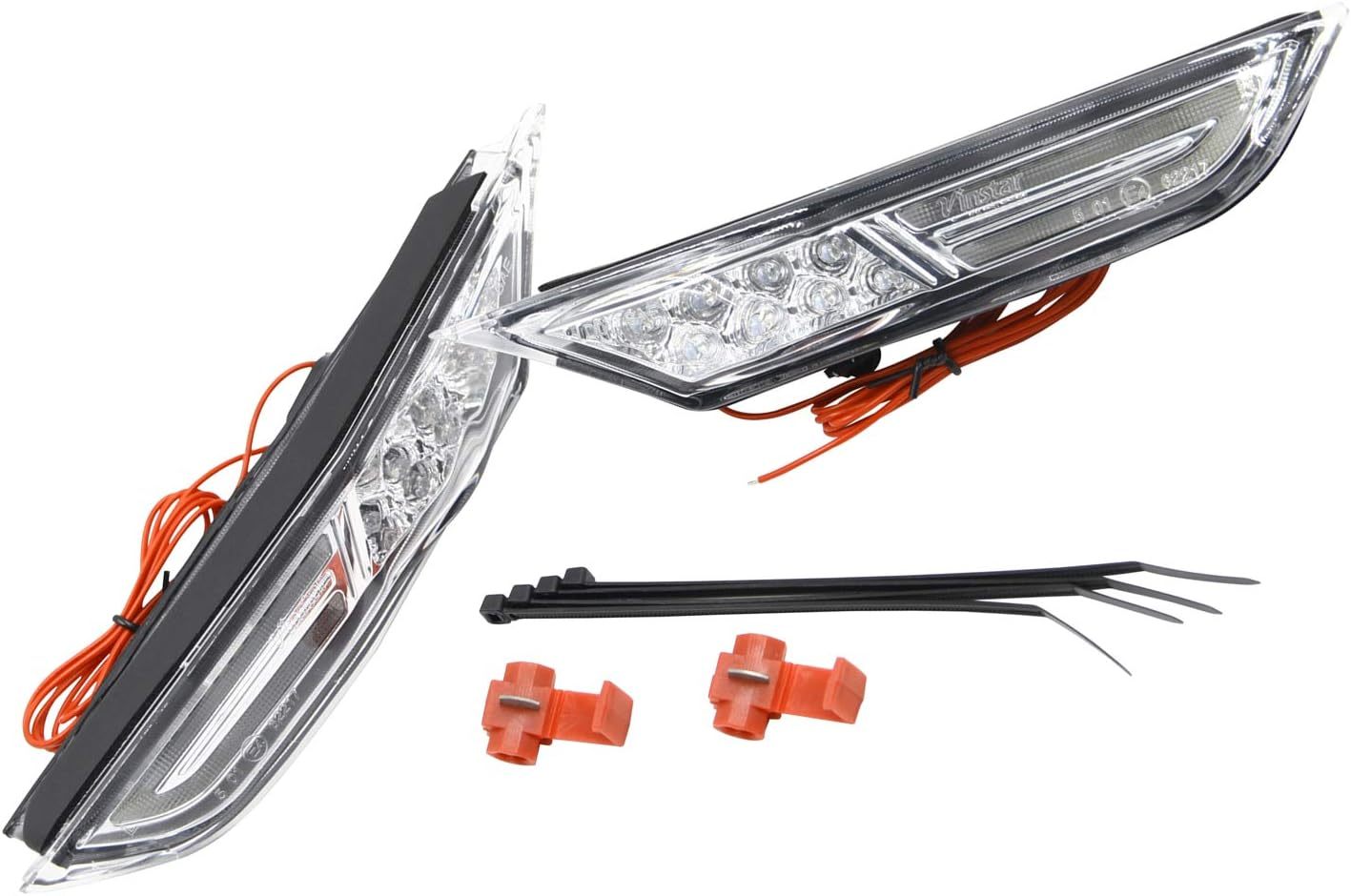 Led Side Marker Light for 2007-2017 Nissan GTR R35 Smoked/Clear Lens Lamps with White DRL and Amber Turn Signal Lights Direct OEM Replacement for GTR R35