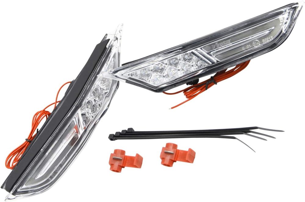 Led Side Marker Light for 2007-2017 Nissan GTR R35 Smoked/Clear Lens Lamps with White DRL and Amber Turn Signal Lights Direct OEM Replacement for GTR R35