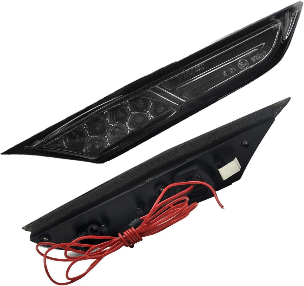 Led Side Marker Light for 2007-2017 Nissan GTR R35 Smoked/Clear Lens Lamps with White DRL and Amber Turn Signal Lights Direct OEM Replacement for GTR R35