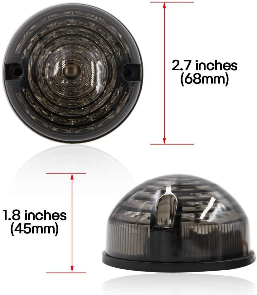 10pcs Upgrade Round Led Indicator Light Rear Tail Lamp Fog & Reverse & Front Side Light for 1990-2016 Land Rover Defender  Smoked Lens LED Update Complete Light Kit