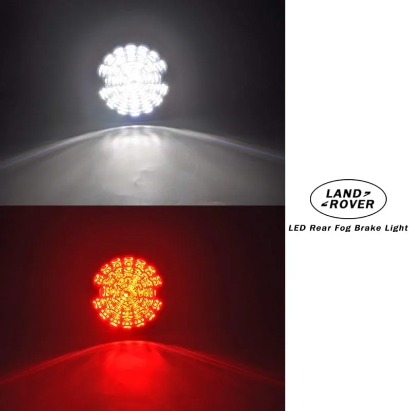 10pcs Upgrade Round Led Indicator Light Rear Tail Lamp Fog & Reverse & Front Side Light for 1990-2016 Land Rover Defender  Smoked Lens LED Update Complete Light Kit
