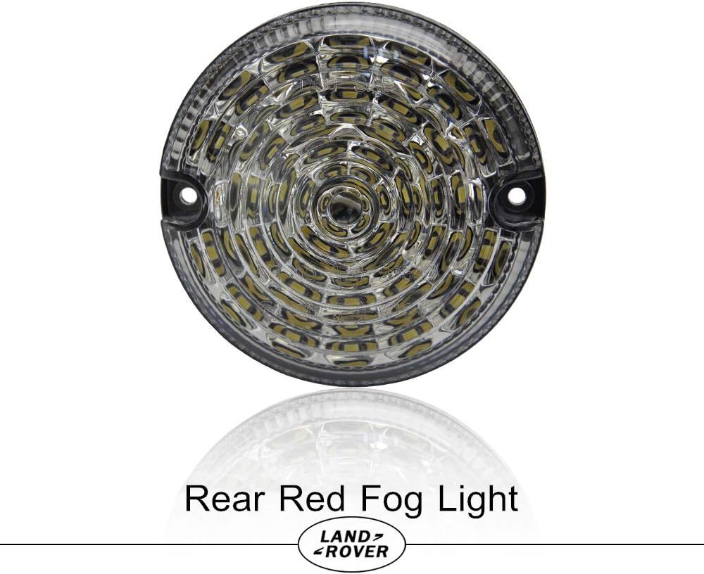 10pcs Upgrade Round Led Indicator Light Rear Tail Lamp Fog & Reverse & Front Side Light for 1990-2016 Land Rover Defender  Smoked Lens LED Update Complete Light Kit