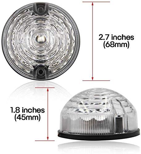 10pcs Upgrade Round Led Indicator Light Rear Tail Lamp Fog & Reverse & Front Side Light for 1990-2016 Land Rover Defender  Smoked Lens LED Update Complete Light Kit