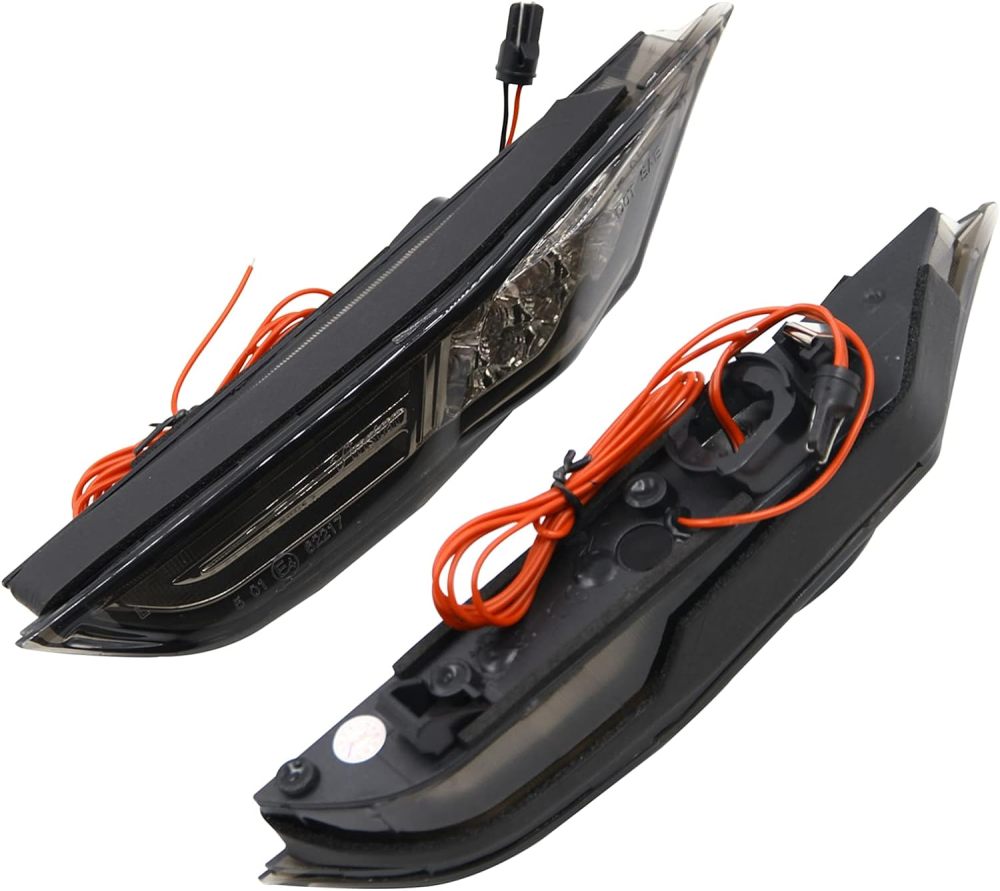 Led Side Marker Light for 2007-2017 Nissan GTR R35 Smoked/Clear Lens Lamps with White DRL and Amber Turn Signal Lights Direct OEM Replacement for GTR R35