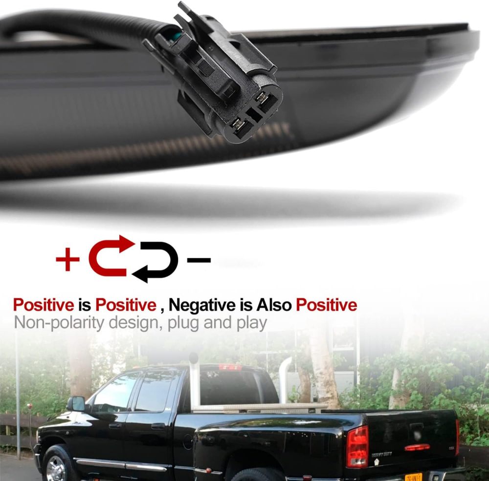 Led Tailgate Light Bar Replacement for 2003-2006 Dodge Ram 2500 3500 Bright Red 54SMD LED Rear Brake Lamp Smoked/Red Lens OEM #5086509AA