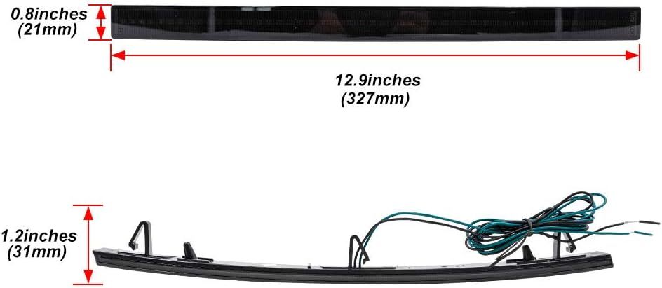 LED Rear Bumper Reflector Lights for 2014 2015 2016 2017 2018 2019 Chevy Corvette C7 LED Reflectors Light Kit Smoked/Red Lens