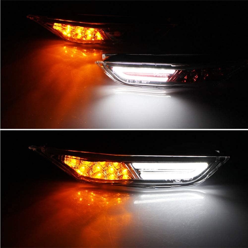 Led Side Marker Light for 2007-2017 Nissan GTR R35 Smoked/Clear Lens Lamps with White DRL and Amber Turn Signal Lights Direct OEM Replacement for GTR R35
