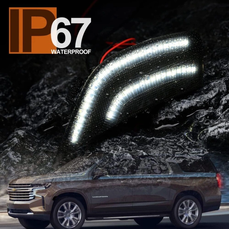 LED Side Marker Lights Replacement for 2021 2022 2023 Chevy Tahoe Suburban Escalade ESV White/Amber Led Fender Side Turn Signal Parking Light Assembly GM2550206 Replace OEM Side Lamps Smoked Lens