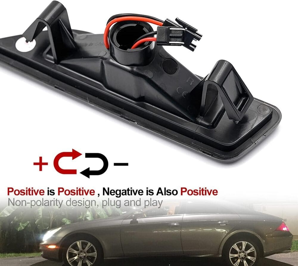 Led Side Marker Lights Compatible w/ 2007-2011 W219 Mercedes Benz CLS550 2006 CLS500 CLS55 AMG Amber Yellow Front Fender Marker Lamps Smoked Lens OEM Side Marker Replacement