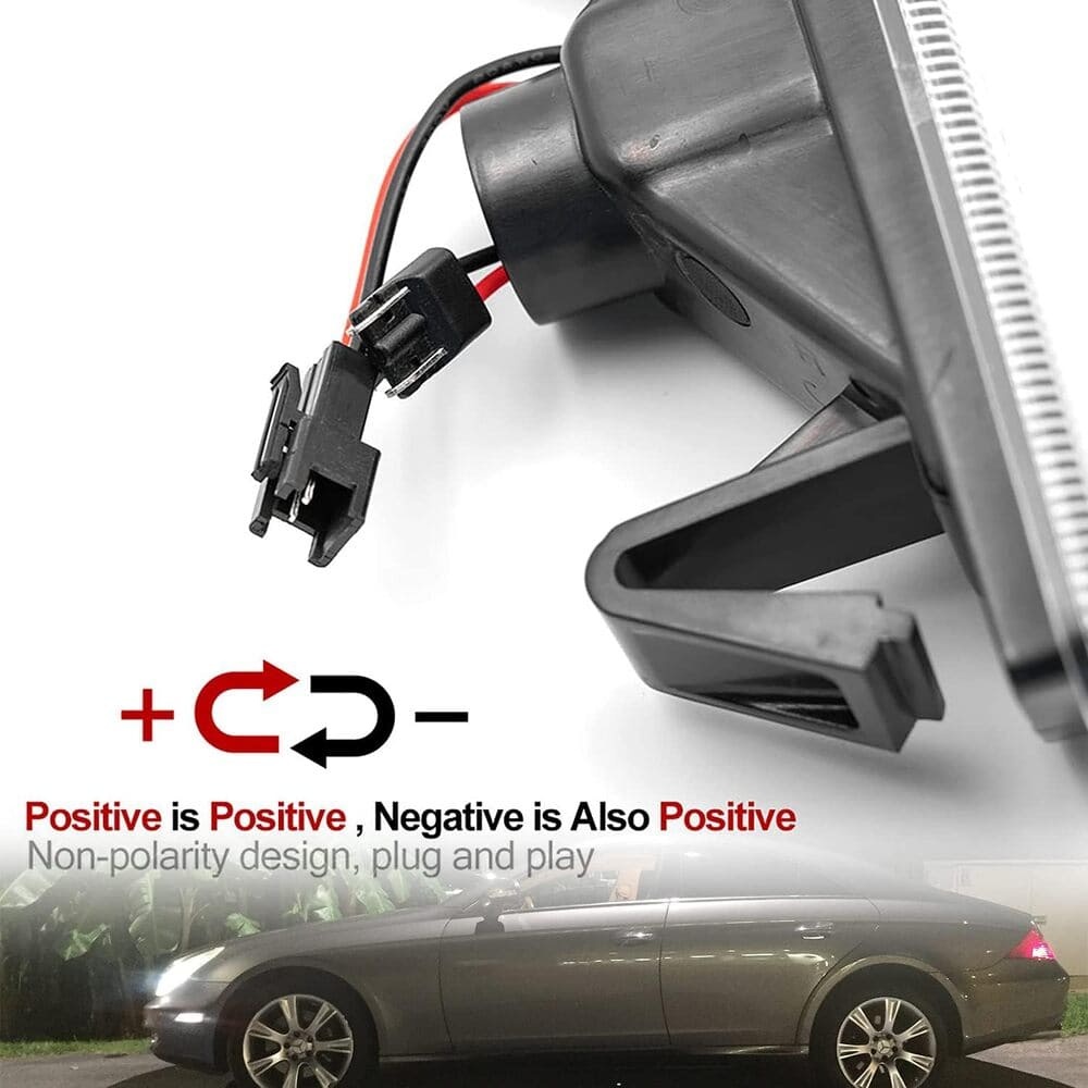 Led Side Marker Lights Compatible w/ 2007-2011 W219 Mercedes Benz CLS550 2006 CLS500 Xenon White Front Fender Marker Lamps Clear Lens OEM Side Marker Replacement