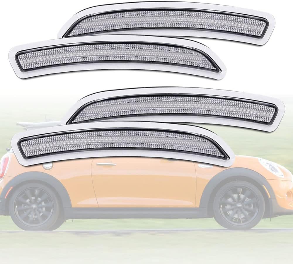 Amber Red LED Side Marker Lights for F55 F56 F57 MINI Cooper 2014 2015 2016 2017 2018 2019 Smoked/Clear Len