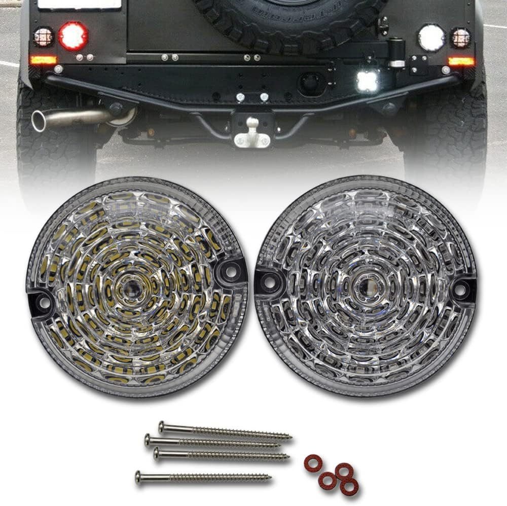 LED Rear Fog Reverse Light 95mm for Land Rover Defender 2001-2016 White Reverse Light Rear Fog Lamp Assembly