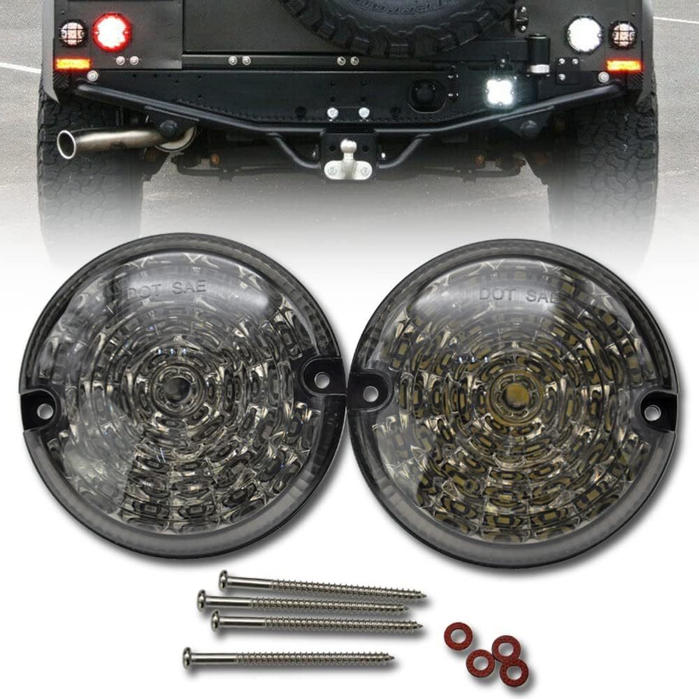 LED Rear Fog Reverse Light 95mm for Land Rover Defender 2001-2016 White Reverse Light Rear Fog Lamp Assembly