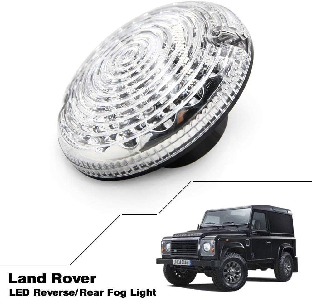 LED Rear Fog Reverse Light 95mm for Land Rover Defender 2001-2016 White Reverse Light Rear Fog Lamp Assembly