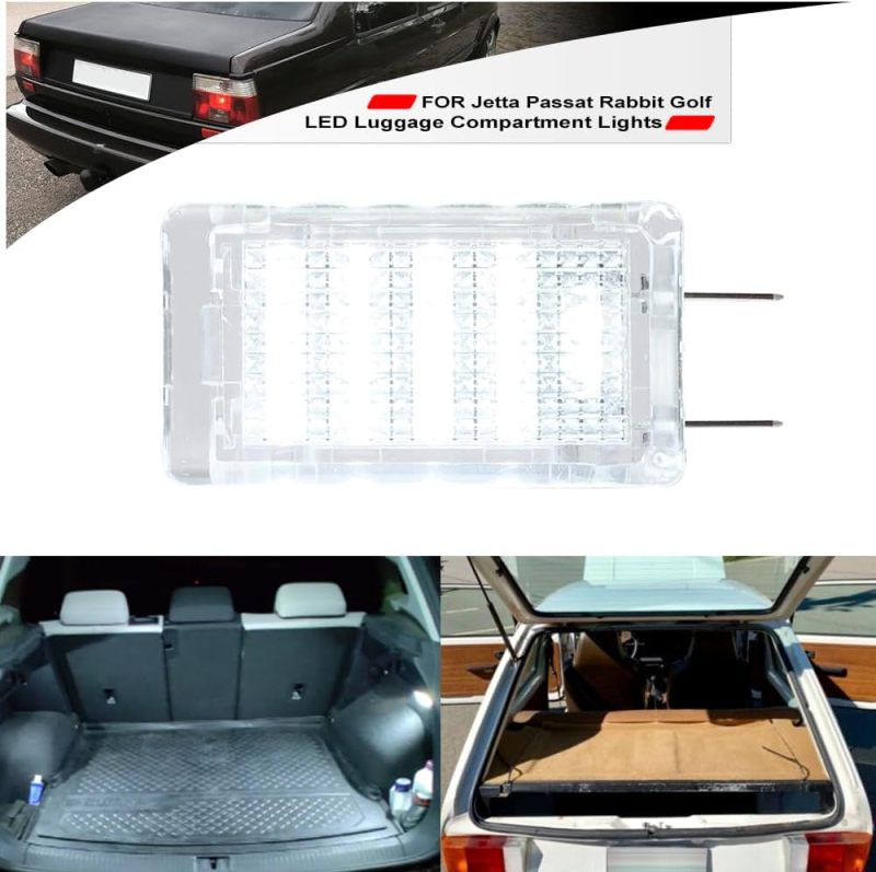 NSLUMO Led Interior Luggage Trunk Compartment Lights Replacement for 1974-1995 V'W Jetta Mk1 Mk2 Passat B3 Rabbit Golf 18-SMD 6500K White Led Courtesy Cargo Light Assembly