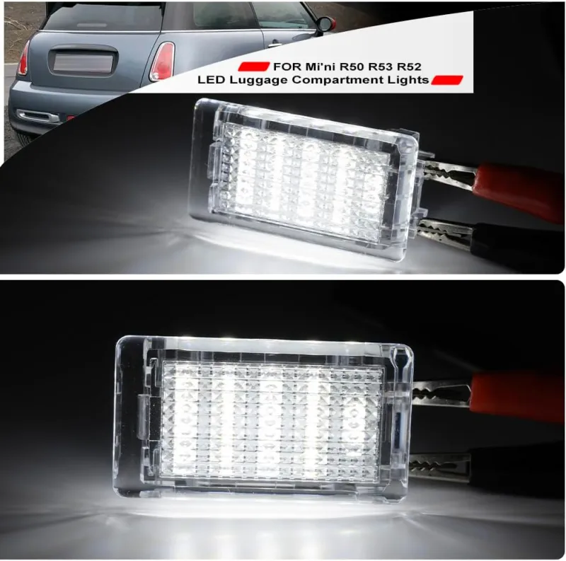 NSLUMO Led Interior Luggage Compartment Lights Replacement for 2001-2008 Mi'ni Cooper Hardtop R50 R53 Convertible R52 18-SMD 6500K White Led Courtesy Trunk Cargo Light Assembly