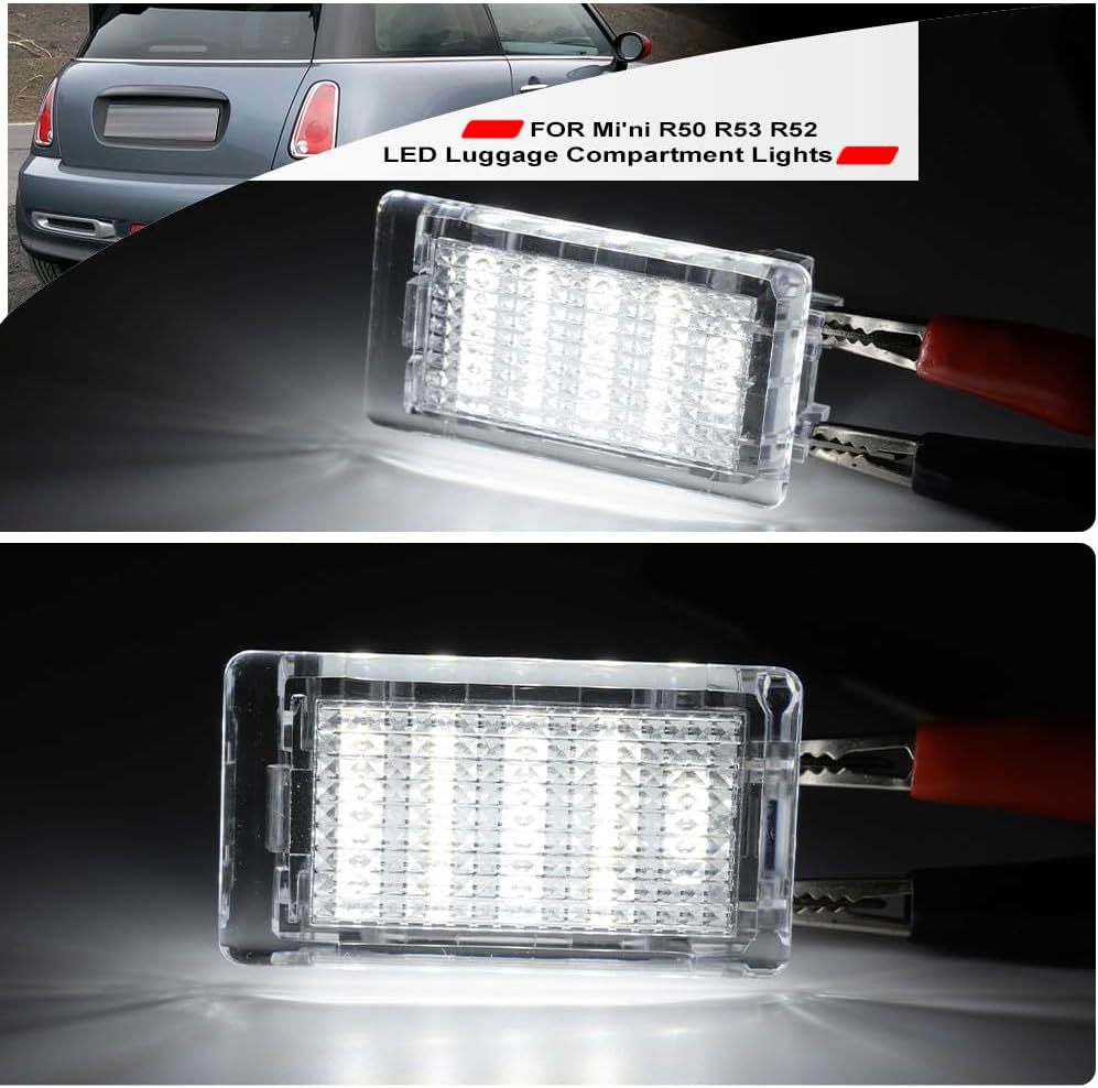 NSLUMO Led Interior Luggage Compartment Lights Replacement for 2001-2008 Mi'ni Cooper Hardtop R50 R53 Convertible R52 18-SMD 6500K White Led Courtesy Trunk Cargo Light Assembly